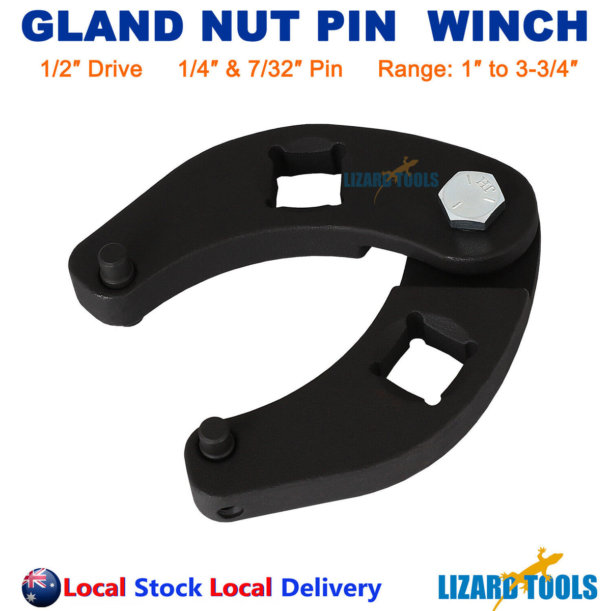 Gland Nut Wrench Pin Spanner 1/2 Drive 1/4 and 7/32 Pin Adjustable Range 25-95mm