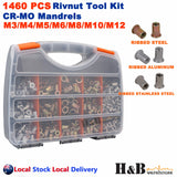 1460 Pc Rivnut Rivet Nut  Riveter Nutsert Gun  Tool Kit