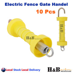 10 Pcs Electric Fence Gate Handle Insulated Spring Handles Yellow