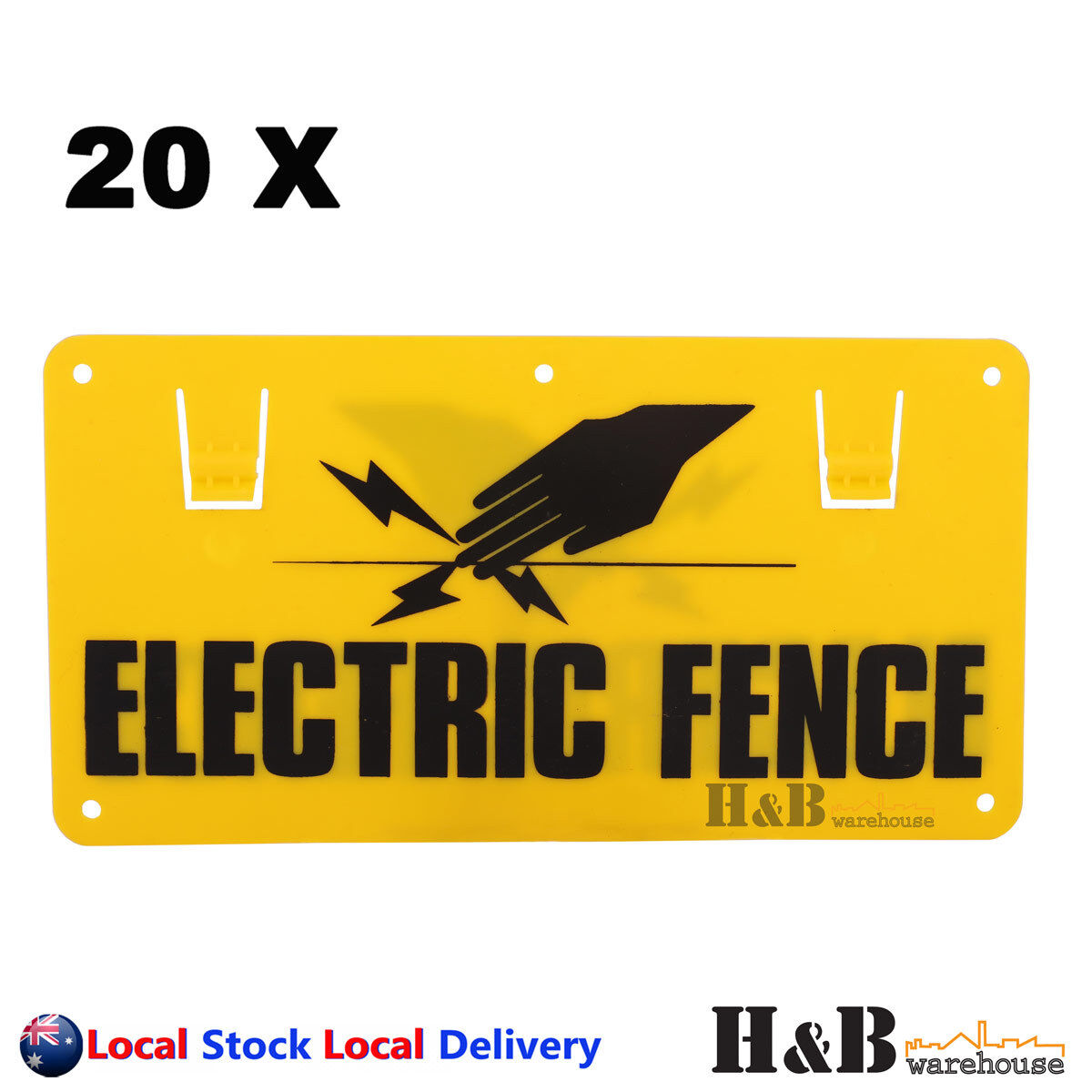 20X Electric Fence Caution Warning Sign Hook Tie To Wire Mesh Rope – H ...