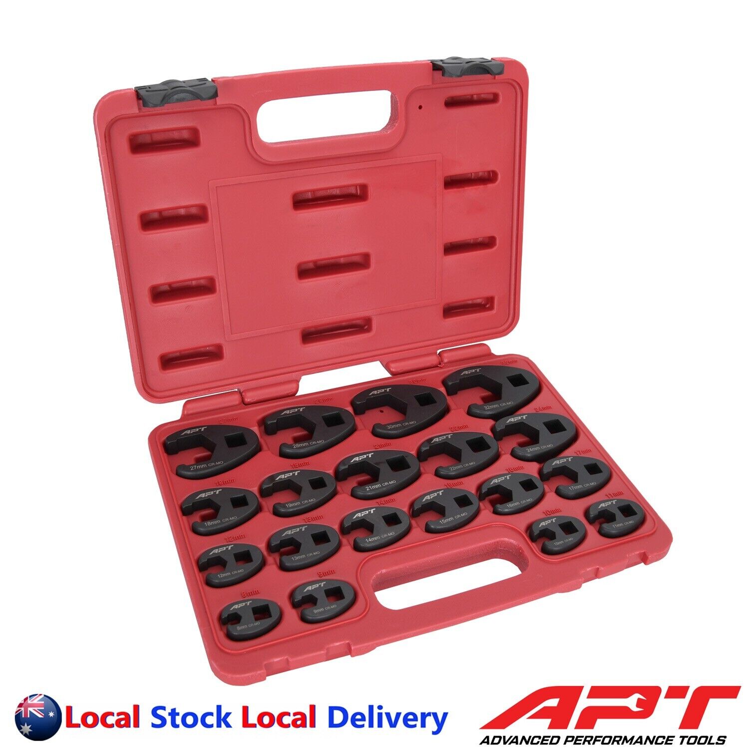 APT Taiwan 19pcs Flare Nut Crowfoot Crows foot Spanner Wrench Set CrM