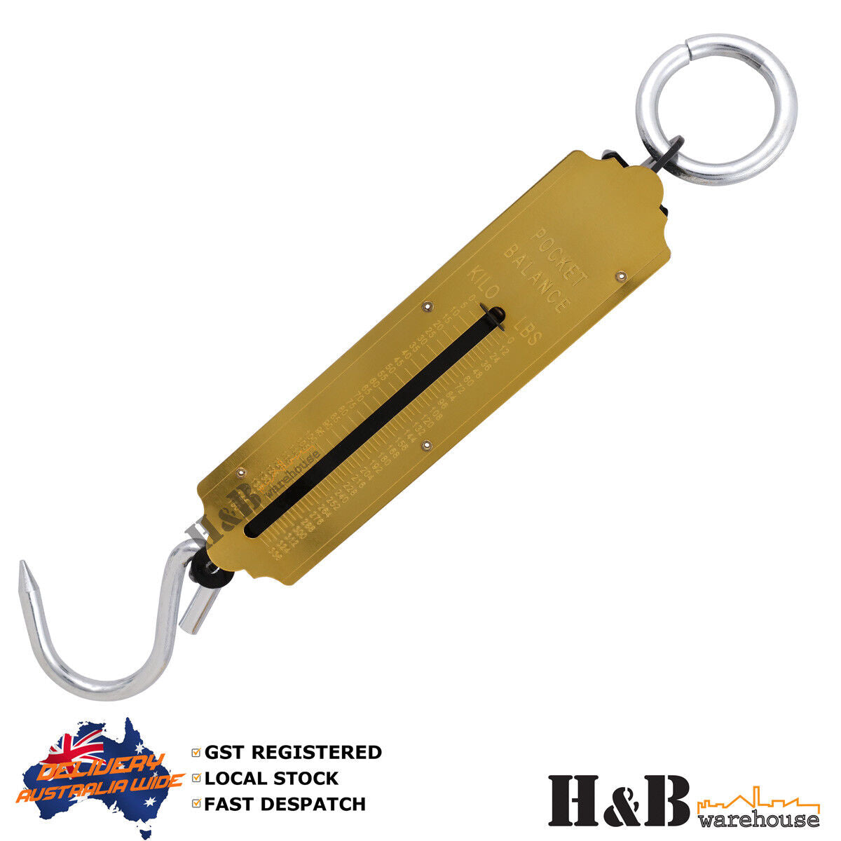 150Kg Steel Spring Balance Weighing hanging Scale Pocket Scales H&B