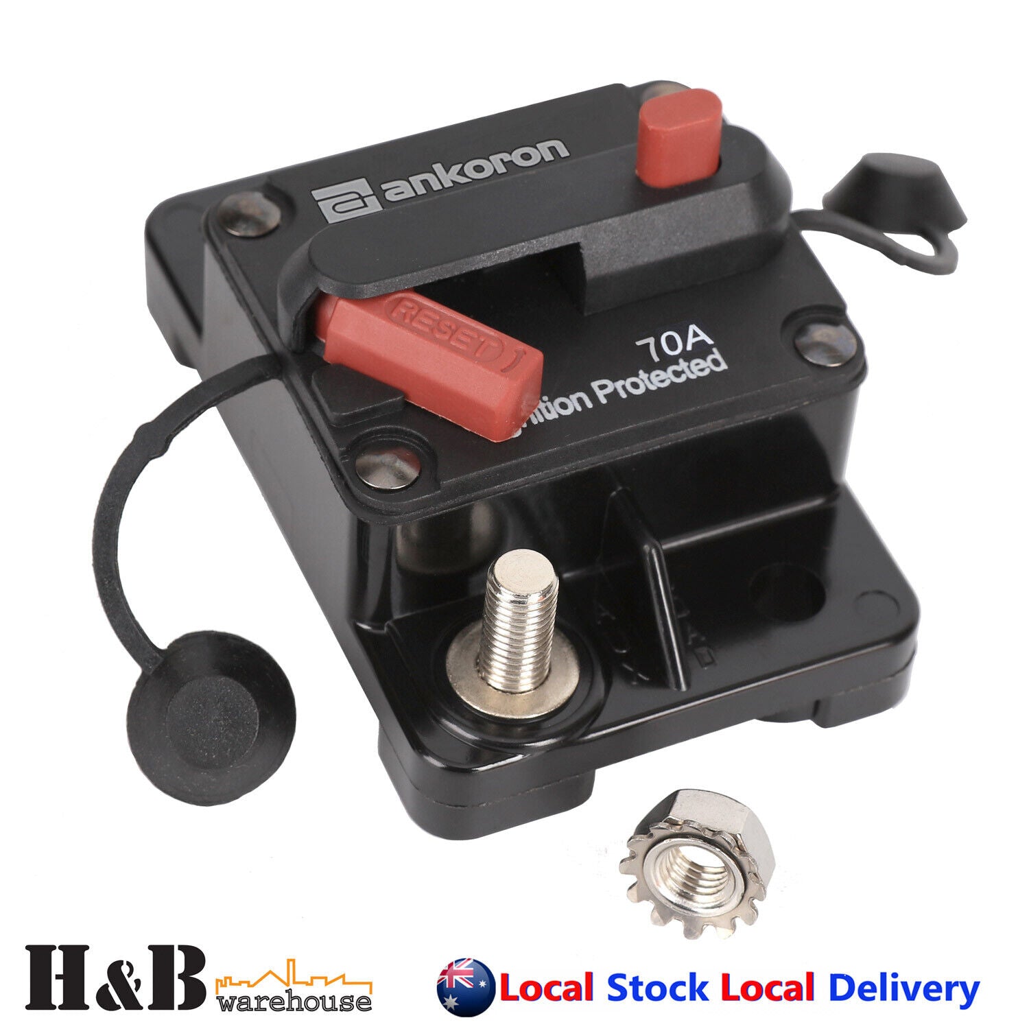 70A AMP Circuit Breaker Dual Battery IP67 Waterproof 12V 24V Fuse Manual Reset