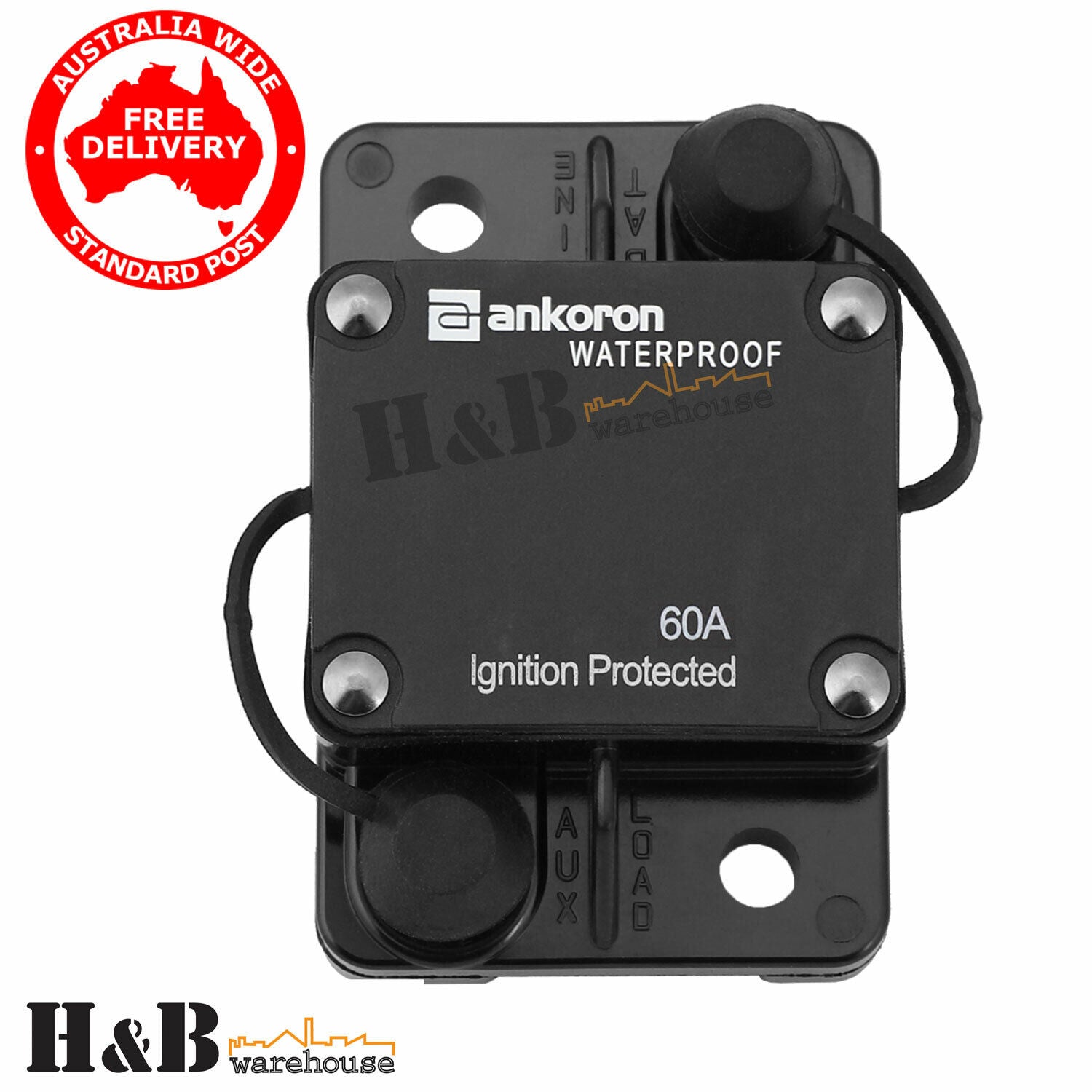 60A AMP Automatic Auto Reset Circuit Breaker IP67 Waterproof 12V 24V