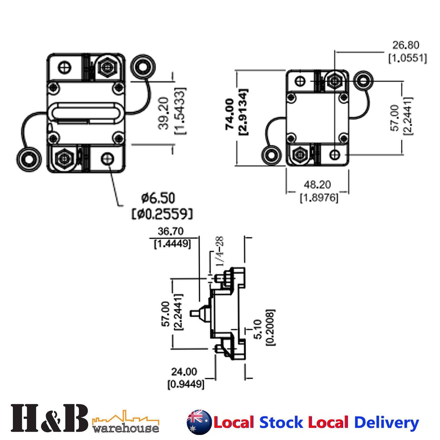 60A AMP Circuit Breaker Dual Battery IP67 Waterproof 12V 24V Fuse Manual Reset