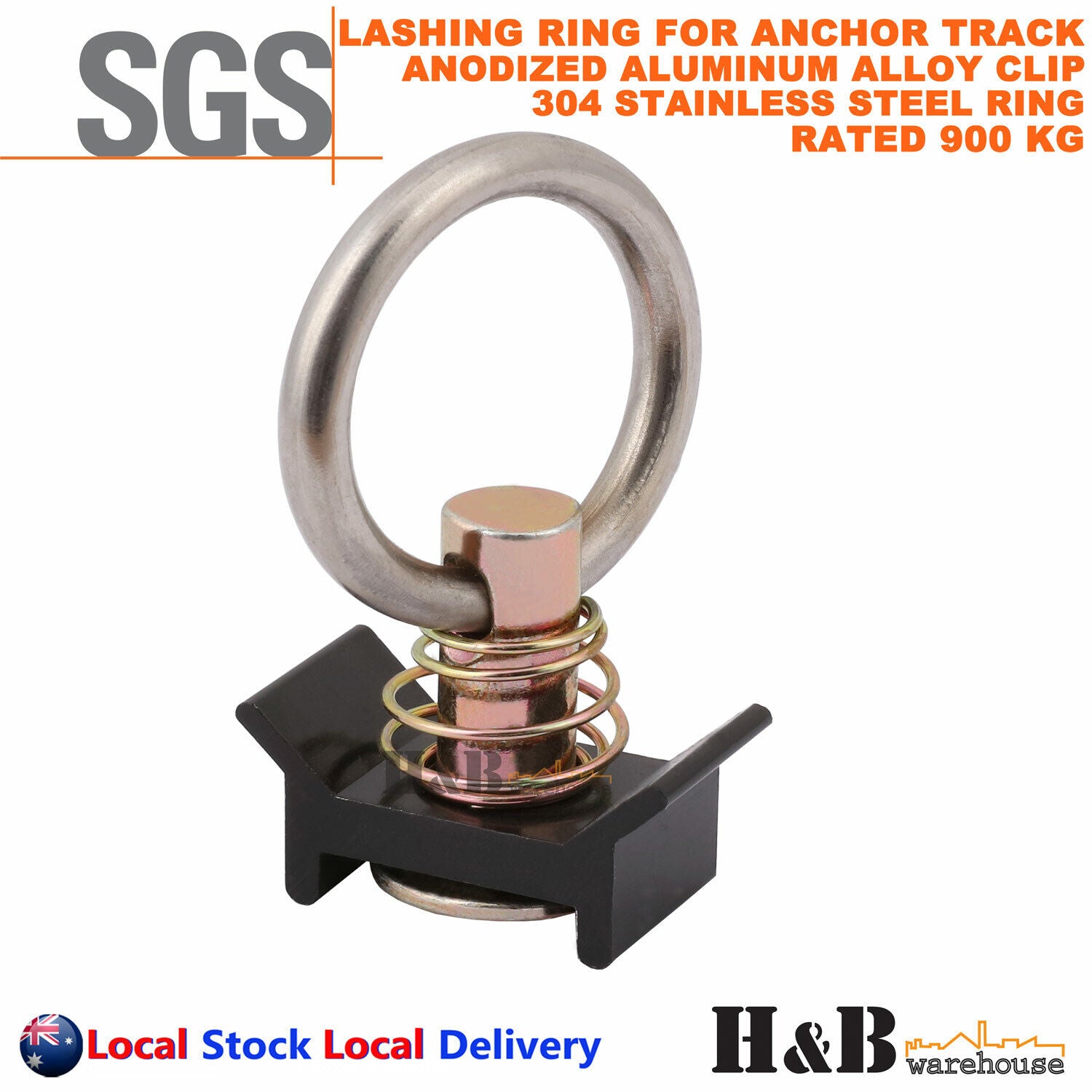 6X Anchor Track Lashing point Ring Clip 900KG Rated Trailer Truck Ute