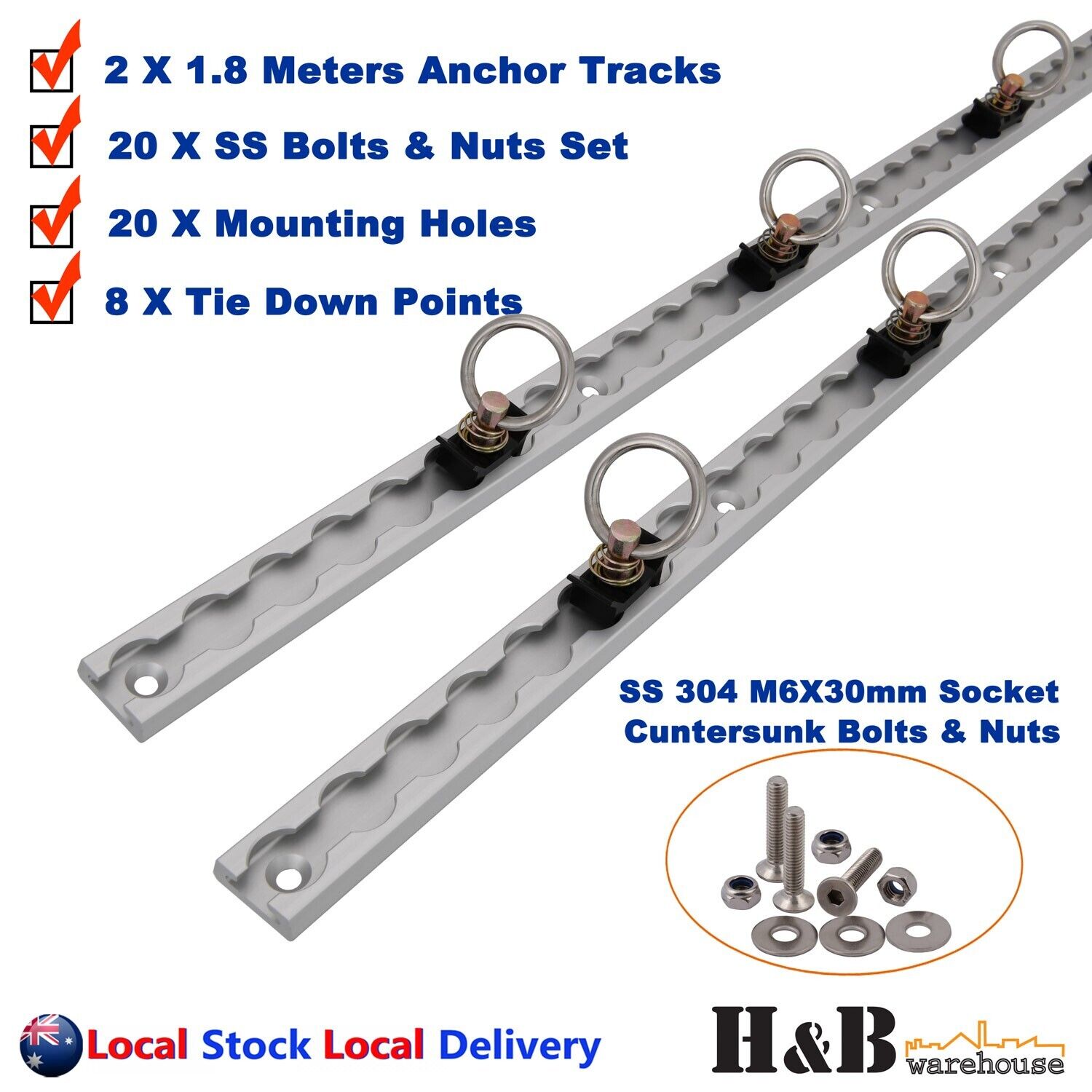 (2Tracks+8Rings) 1.8M L Track Anchor Track