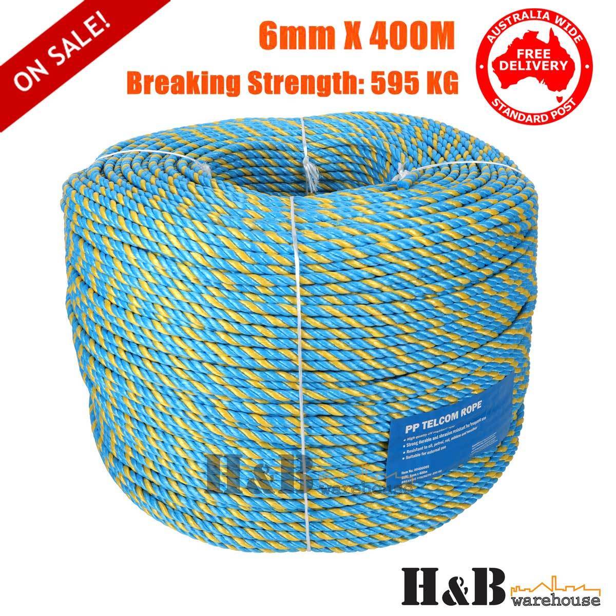 Telstra Rope 6mm x 400M Parramatta Coils Breaking Strength Tested 660K ...