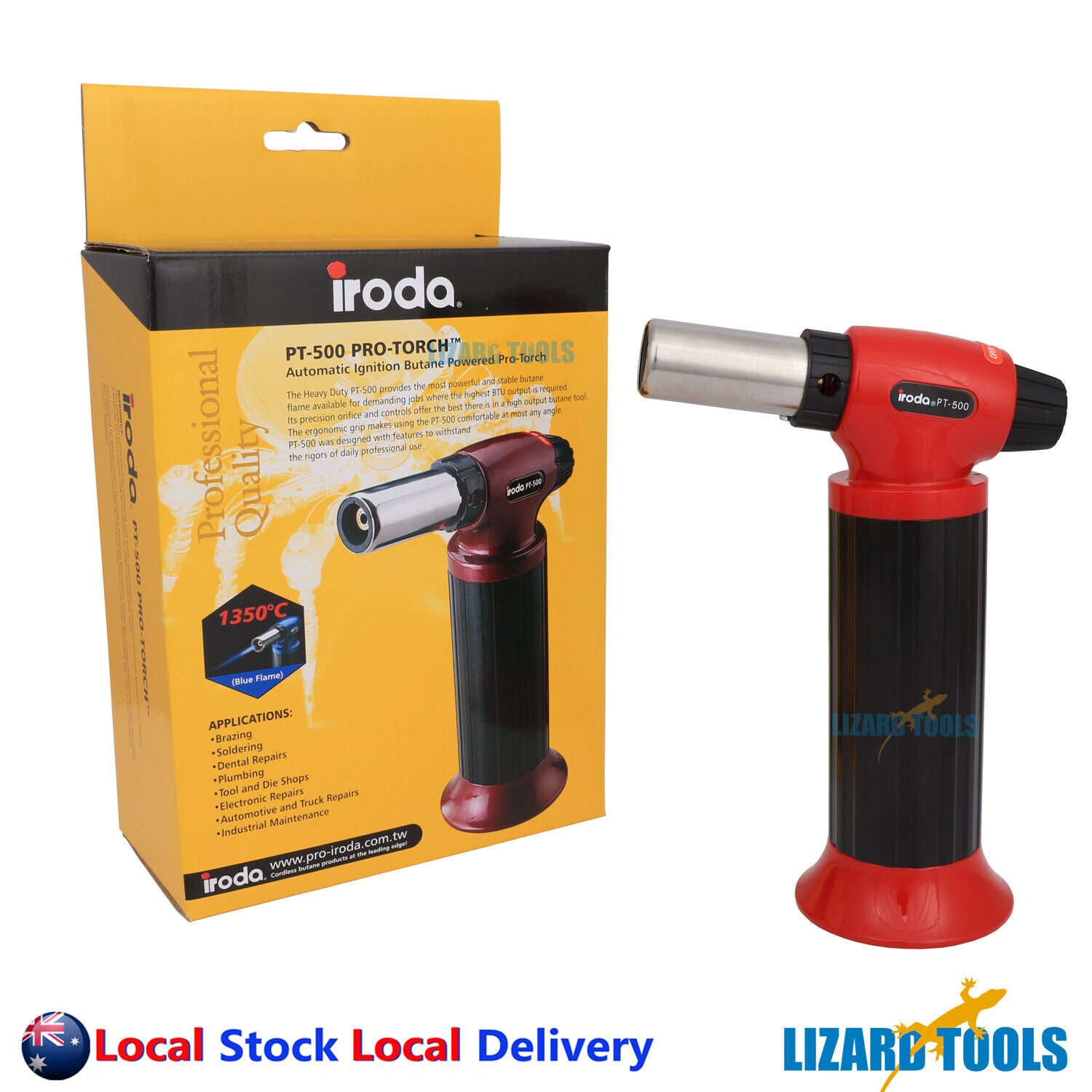 Genuine IRODA Pro Torch PT500 Blow Torch Butane Gas Soldering Welding