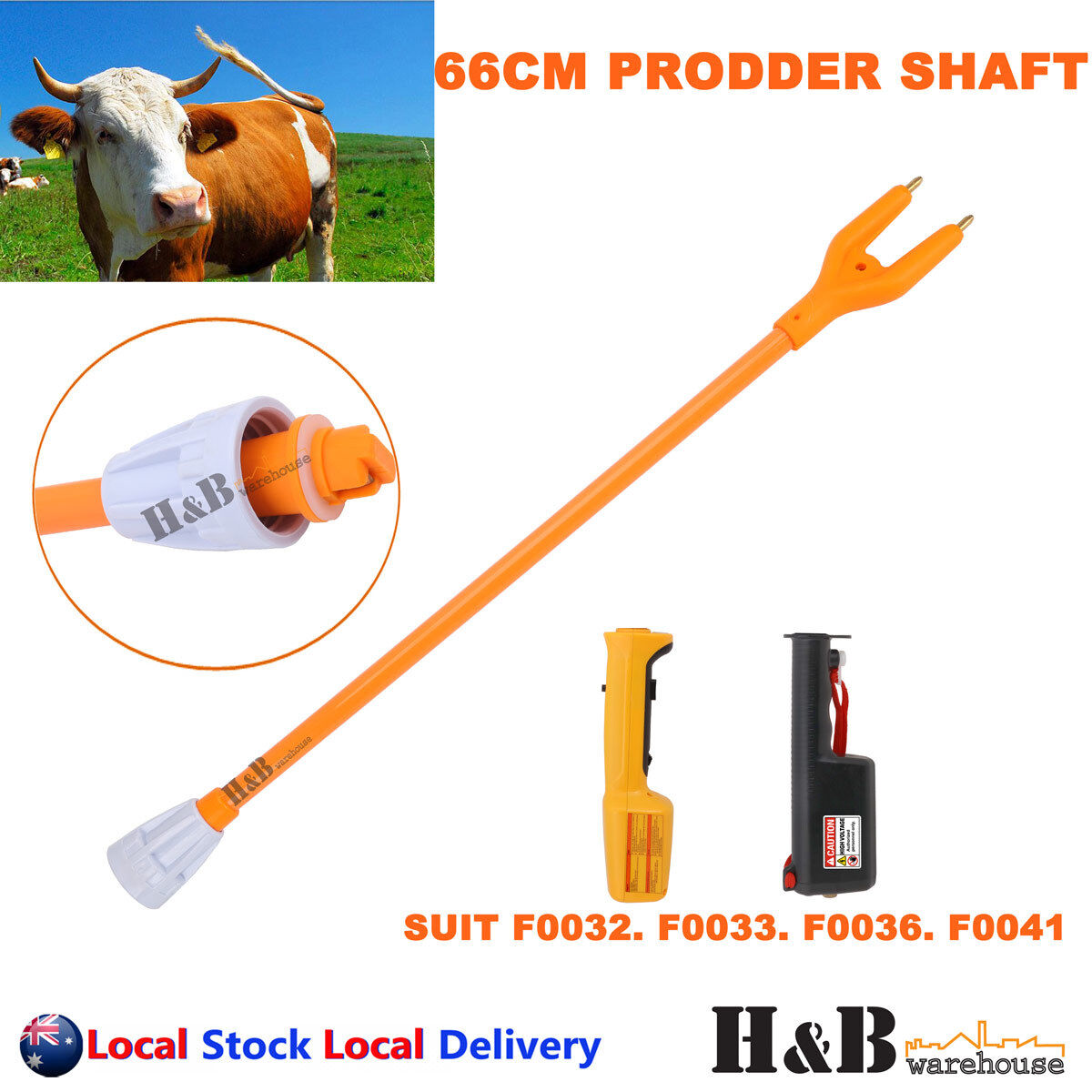 66cm Stock Cattle Prodder Shaft Flexible Polycarbonate Shaft Wand Replacement
